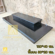 CR.W หิ้งพระติดผนังงานไม้สัก หิ้งพระบูชา ขนาด 120*40 ซม. หิ้งวางพระ สีดำ Buddha shelf.