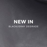 GRAY/BLACK DEGRADE-PRINTED CRINKLE CHIFFON.