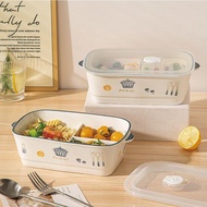 Ceramic Fresh-Keeping Bento Box Fresh Lunch Box Bring Lunch Box Divided Fresh-Keeping Box Divided Be