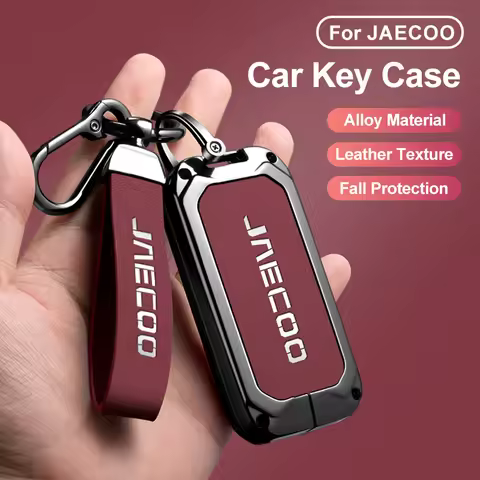 Zinc Alloy Leather Car Key Case Cover For JAECOO J7 J5 Omoda C5 Chery Tiggo 7 Pro Max Remote Fob Cas