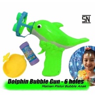 MATA Can COD Bubble Gun Dolphin Kids Toy 6-eyes Foam Bubble Gun