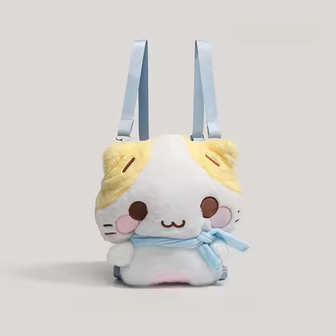 Masyumaro Fluffy Fuwa Nyanko Cat Bag Kawaii Plush Backpack Anime Stuffed Animals Plush Toys Schoolba