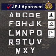Motor Plat motosikal nombor putih pelekat Motorcycle plate number white sticker ABC 123(JPJ Approved