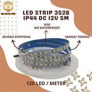 LED STRIP 3528 IP44 DC 12V 5M WATERPROOF LAMPU PLAFON LAMPU ETALASE TAHAN AIR LED STRIP 5M