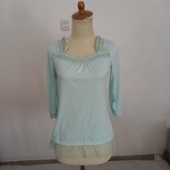 Mint Green Cotton Top by Axes Femme