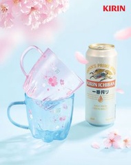 *一對* 櫻花限定・麒麟一番搾・櫻花玻璃杯 Kirin