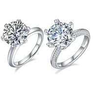 5ct big carat classic moissanite rings gold plated silver rings D color VVS white moissante  ring