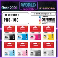 Canon CLI-42 BK ตลับหมึกอิงค์เจ็ท 42GY/LG/C/M/Y/PC/PM หมึกแท้ประกันศูนย์ Canon PIXMA PRO 100