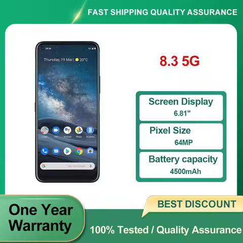 Refurbished Unlocked 8.3 5G (2020) Original Fingerprint Bluetooth 64MP 6.81" inches 4500mAh Phone An