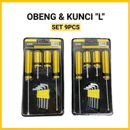 9PCS L TOOL KEY SCREWDRIVER PACKAGE SET / SOCKET KEY SET