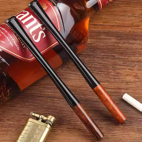 17cm Long Briar Wood CigaretteHolder Reusable Washable Filter Mouthpiece for Regular Cigarettes Smok