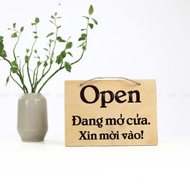 HCM HCM HCM | One-sided wooden door hanging board OPEN “DOOR OPEN - PLEASE IN LUXI DECOR HCM