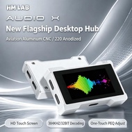 HM‑AudioX Desktop Hub Integrated Sound Card CNC Aluminum 60Hz Touch Screen 60W Power Delivery 3.5mm 