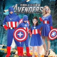 [Ready Stock] Captain America cosplay Clothes Halloween Children Adult Hero Costume