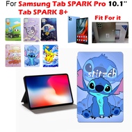 Cartoon painted PU Leather case flap for Samsung Tab SPARK Pro 10.1'' 2023 Flip Cover Tab SPARK 8+ c