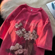 Summer t-Shirt Flat Slim-Fit Washed 2025 Trendy Loose Summer Shirt Hong Kong Short-Sleeved cod2026 N