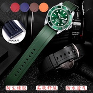 Silicone watch strap substitute Citizen Seiko Tissot Casio mountaineering sports waterproof green rubber watch strap