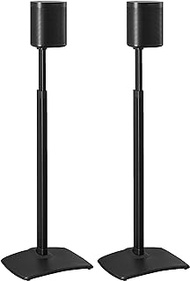 Sanus Adjustable Height Wireless Speaker Stands Designed for Sonos One, One SL, and Play:1 - Tool-Free Adjustment up to 16'' Built-in Cable Management Black / Pair
