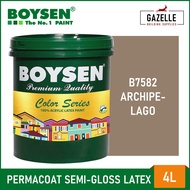 Boysen Color Series Permacoat Semi-Gloss Latex Archipelago B7582 Acrylic Latex Paint - 4L