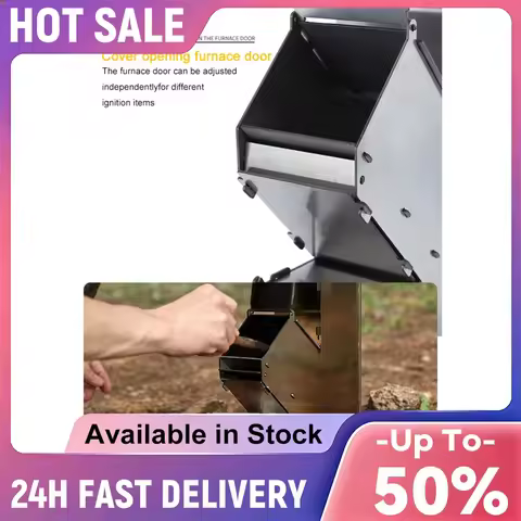 Outdoor Camp Firewood Stove Stainless Steel BBQ Rocket Stove Portable Detachable Wood Burner Outdoor