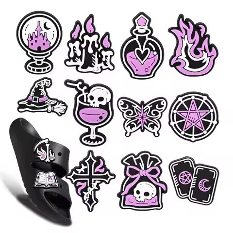 13-135pcs Halloween Purple Carnival Shoe Charms DIY Craft Accessories Shoe Jibbitz-Type Charms for C