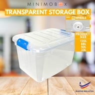 Kotak Simpanan Plastik Bekas Simpanan Dengan Roda Storage Box With Wheel Transparent Storage Box  12