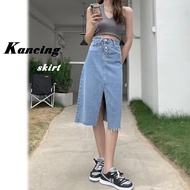 rok kancing rok a line skirt rok korean style rok midi belah samping rok ootd ala selebgram rok deni