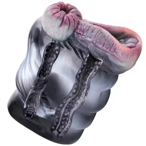 GEEBA Dual Channel Fantasy Animal Horse Masturbator Soft Silicone Pocket Pussy Men's Stroker Realist