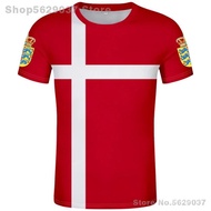 DENMARK t shirt logo percuma custom made nama nombor dnk t-shirt negara bendera negara denmark negar