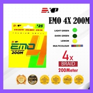 EXP EMO 4X 200m Casting Braided Fishing Line PE Multifilament Durable 4 strand 4 sulam tali pancing 