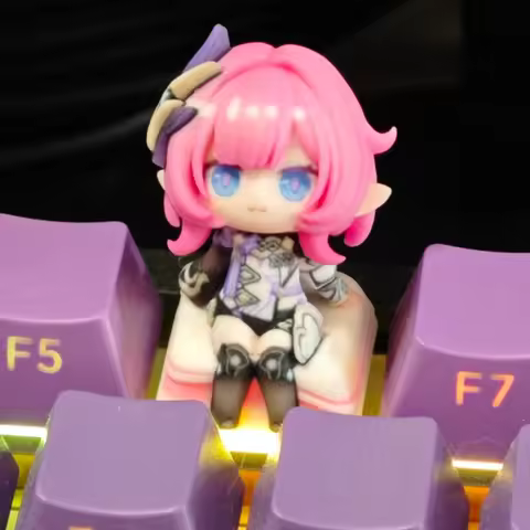 Custom Honkai Impact 3rd Elysia Artisan Keycap 3d Handmade Anime Character Keycap Cute Computer Deco