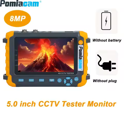 IV8W CCTV Tester 5.0 Inch Monitor CVBS 8MP AHD/CVI/TVI 4-In-1 Camera Tester Portable Tester Support 