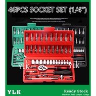 YLK 46pcs X 1/4''  Ratchet Box Socket Set Box Set Spanner Set Wrench Set Tools Set