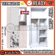 GANTUNGAN [Instant] 2-Door Glass Wardrobe Olympic Gstar LMSP JENA Wadrobe Clothes 80x43x180.9 cm Min