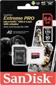 SanDisk Extreme Pro A2 microSDXC UHS-II Card 512GB, 256GB, 64GB, 128GB, 400GB, 1TB UHS-1 U3 V30 (Up to 170MB/s Read, 90MB/s Write) Memory Card, Original Guarantee, OFFICIAL LOCAL RESELLER + Local Warranty