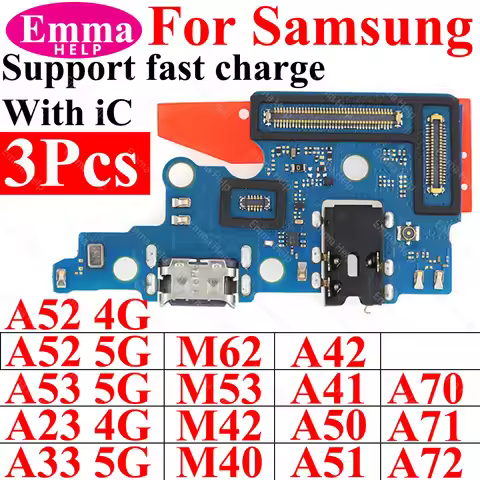 3Pcs Charge Board For Samsung Galaxy A23 4G A33 M62 M53 A40 A41A42 M42 A50 A51A52 A53 A70 A71A72 USB