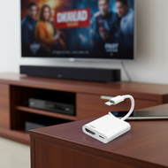 2-in-1 L to Digital HDTV Adapter Digital AV Adapter 1080p Screen Sync Connector for iPhone 14 Pro 13