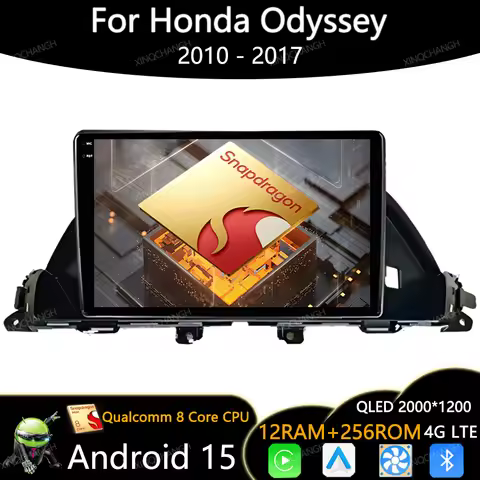 Android 15 Car Radio For Honda Odyssey 2010 - 2017 GPS 4G LTE 5G WIFI Multimedia Stereo Video Player