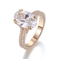 Twinkle Jewelry 14K Solid Gold Lab Diamond Classic Design 3CT IGI GIA Certified HPHT CVD Oval Cut Br