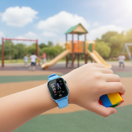 Kids GPS Tracker Smart Watch with SIM Card, SOS Camera, Voice Chat, Flashlight, Math Games