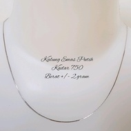 Must Have Item Kalung Santa Putih Kadar 750 Perhiasan Wanita Gold Necklace 17 karat 17k Kalung Model