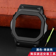 ชุดสายนาฬิกา G-SHOCK Casio DW5600/GW-M5610 GW-B5600 พร้อมเคส สายนาฬิกาแบบหน้าปัดสีเงิน สายรัดหนังสีด