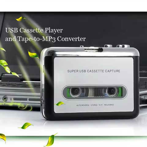 USB Cassette Player Recorder Tape to MP3 Converter Type C to USB Cassette Capture Audio Music Radio 