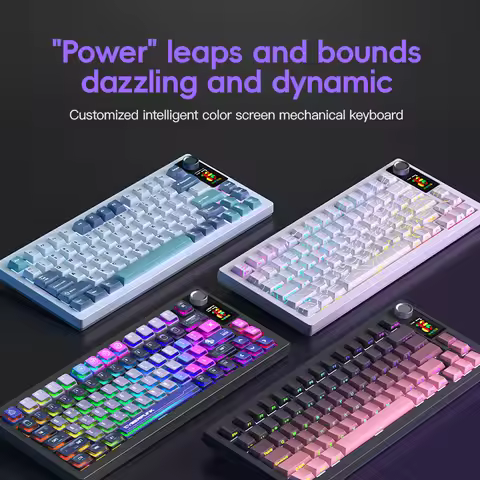 Langtu Lt75 Pro Wireless Gaming Mechanical Keyboard Bluetooth 2.4G Wired RGB Hotswap Gamer Non-conta