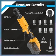 [hotkeystore.] Cordless Ratchet Wrench 74ft-Lbs Compatible 20V Max Battery 3/8-Inch Brushless Power 