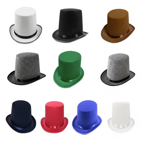 Vintage Fedora Top Hat Solid Color Short Brim Top Hat Western Cowboy Hat for Boy Men Adults Panama H