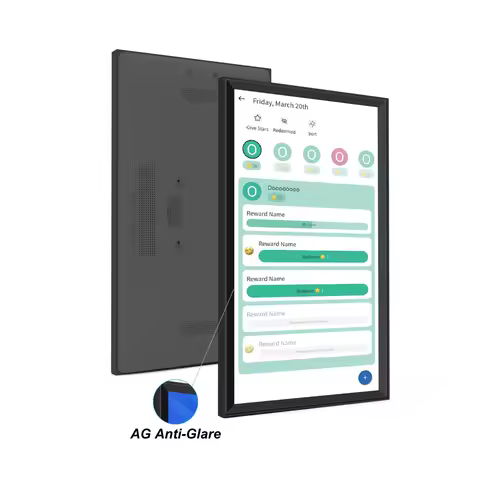 21.5-Inch Android 14 Silver Anti-Glare Black Smart Electronic Children's Week Digital Calendar Touch