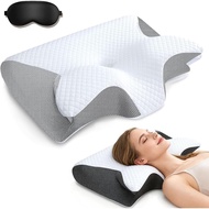 Sleep Apnea Pillow, 2025 Upgrade Ergonomic Contour Support Pillows with Cooling Cover (Gray)
