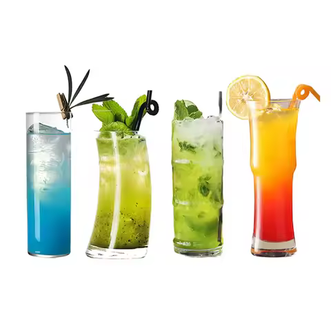 Lead Free Creative Glass Crystal Highball Glass Barware Collins Tumbler Drinking Glasses For Water, 