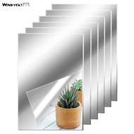 WINDYCAT Mirror Decal Self Adhesive Flexible Waterproof Reflect Clear Home Decoration Square Shape Bathroom Living Room Home Mirror Sticker Home Mirror